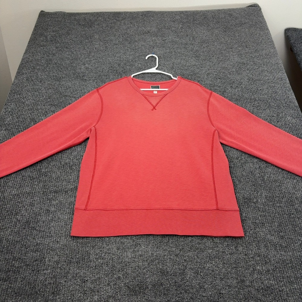 J Crew Sweatshirt Mens L Red Cotton Vintage Fleece Crewneck Pullover Casual